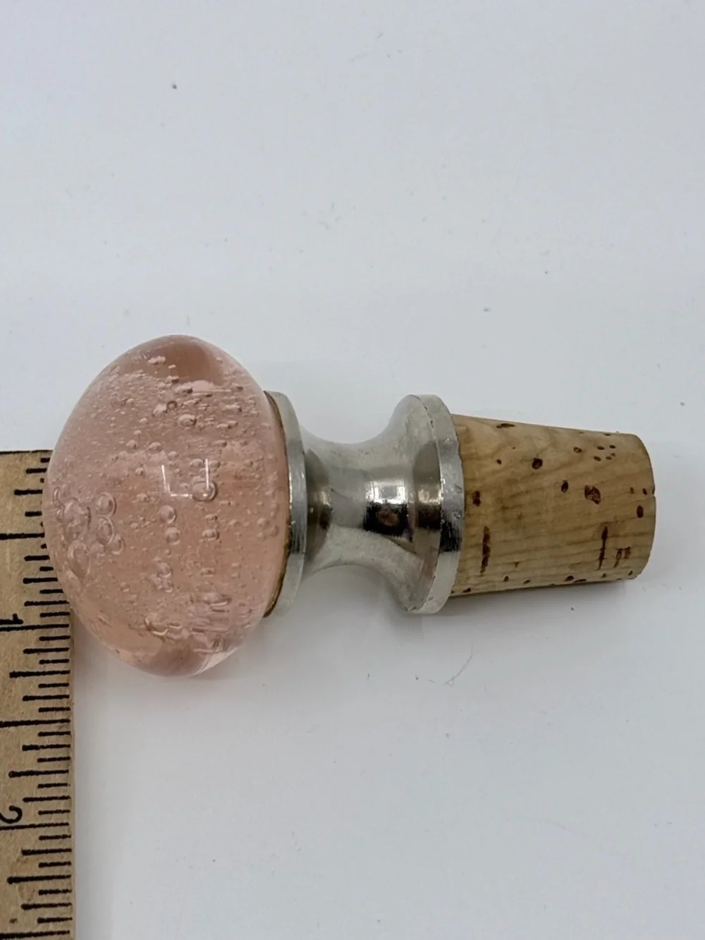 Vintage Silver Plate Pink Decorative Wine Bottle Stopper